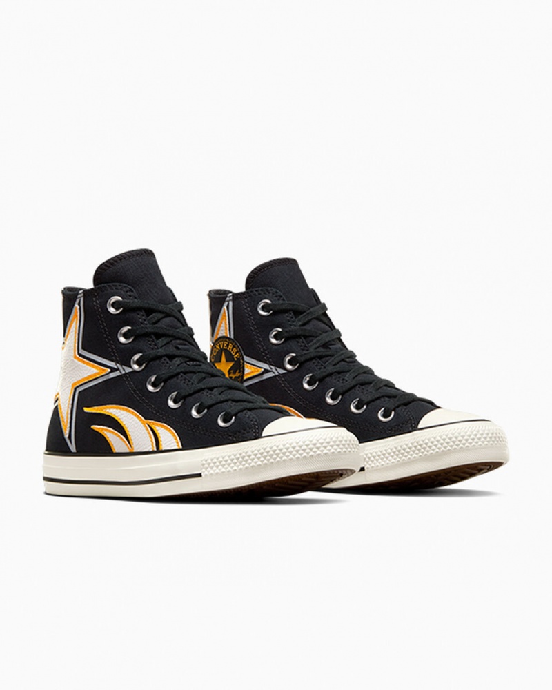 Converse Chuck Taylor All Star Moto Noir Blanche Jaune | DE6741958