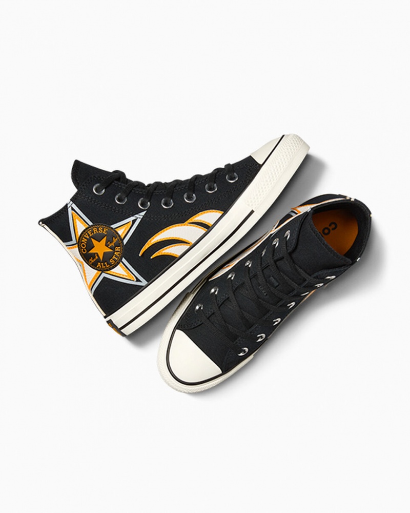 Converse Chuck Taylor All Star Moto Noir Blanche Jaune | DE6741958