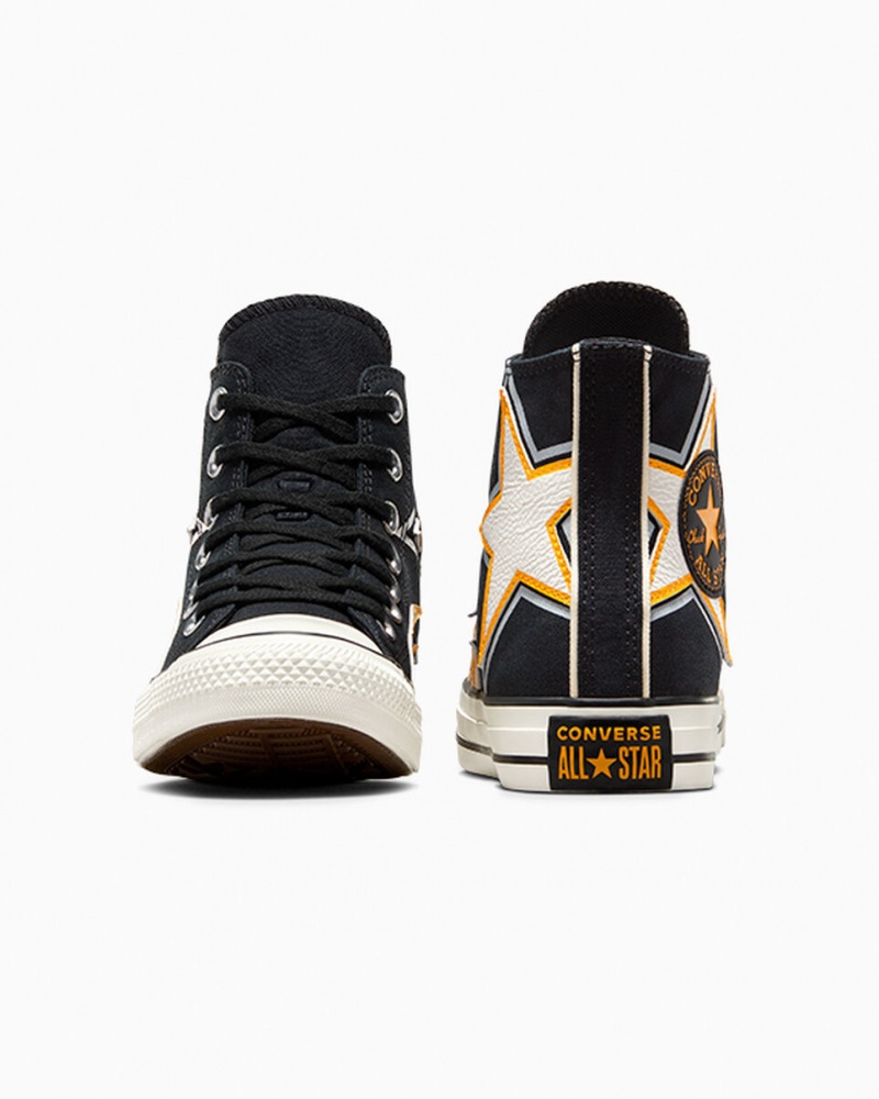 Converse Chuck Taylor All Star Moto Noir Blanche Jaune | DE6741958