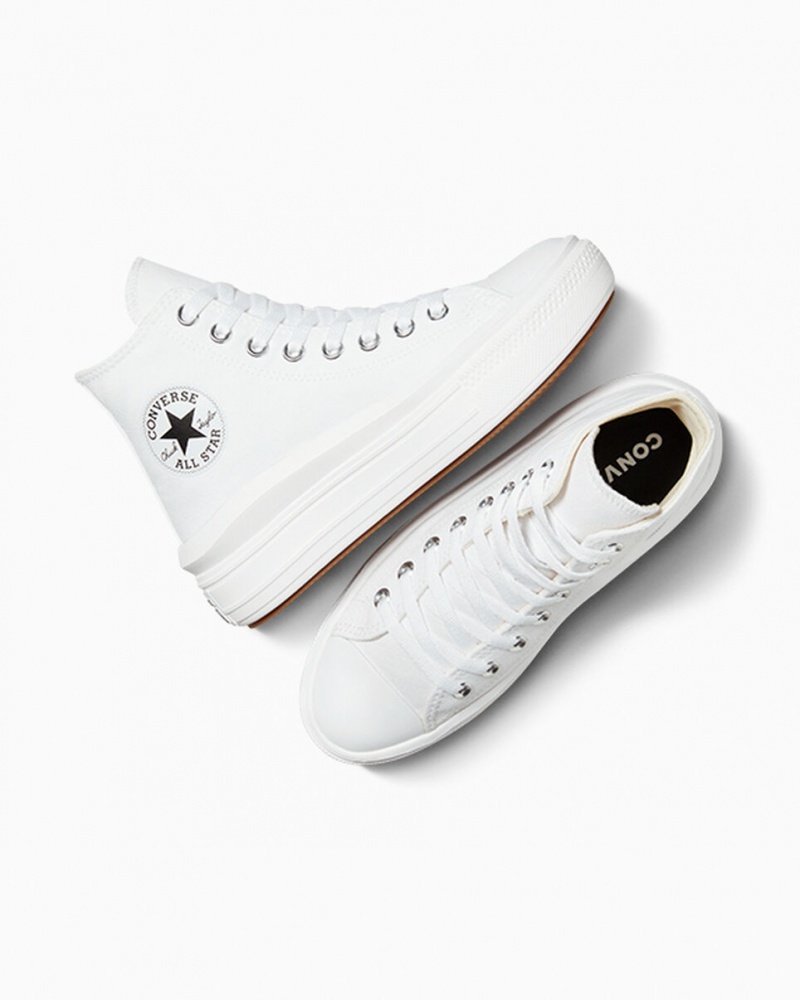 Converse Chuck Taylor All Star Move Plateforme Blanche Noir | OS2538491