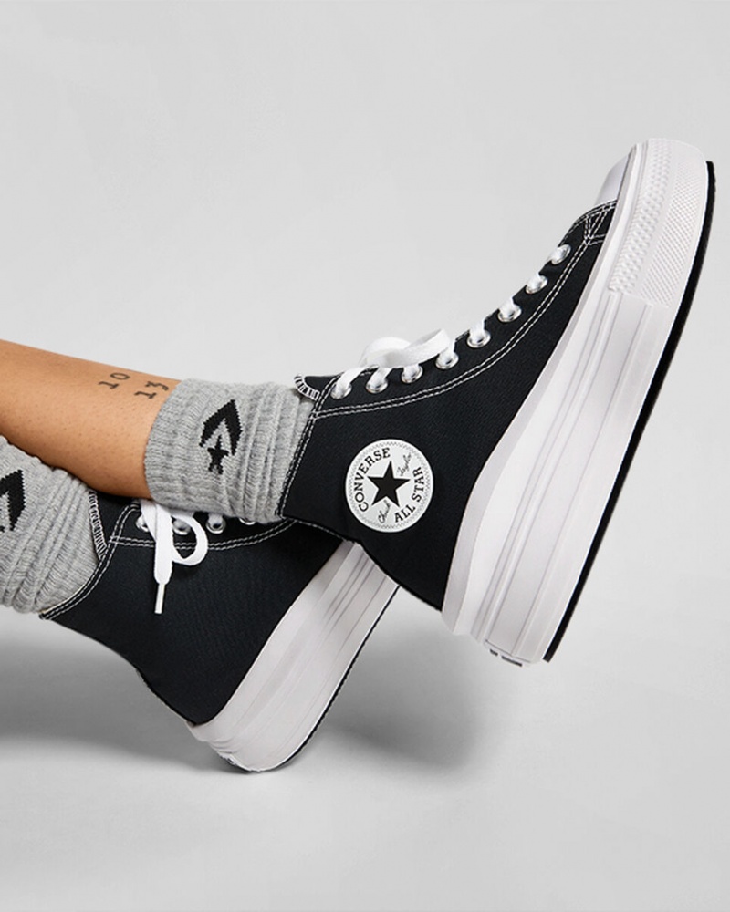 Converse Chuck Taylor All Star Move Plateforme Noir Blanche | CE9384156