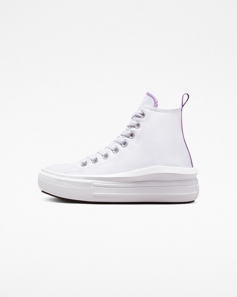 Converse Chuck Taylor All Star Move Plateforme Blanche Violette Blanche | KJ5670149