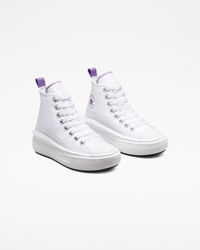 Converse Chuck Taylor All Star Move Plateforme Blanche Violette Blanche | KJ5670149