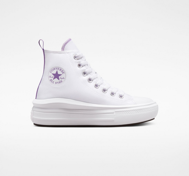 Converse Chuck Taylor All Star Move Plateforme Blanche Violette Blanche | KJ5670149