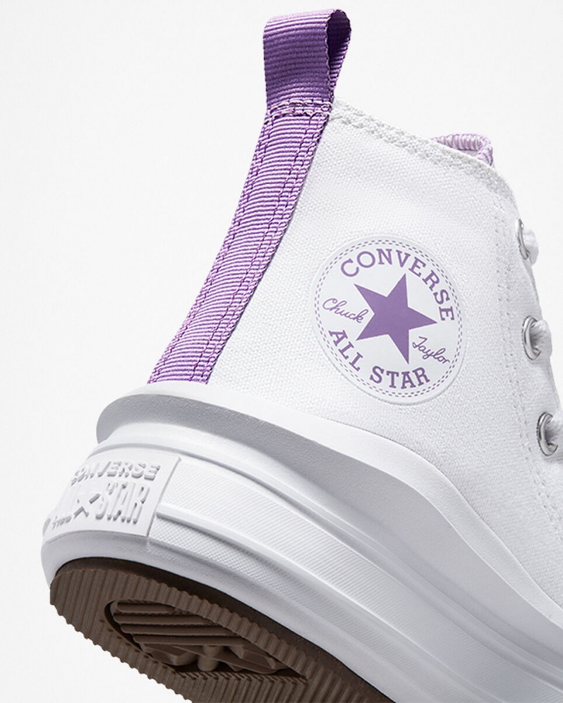 Converse Chuck Taylor All Star Move Plateforme Blanche Violette Blanche | OY2360475