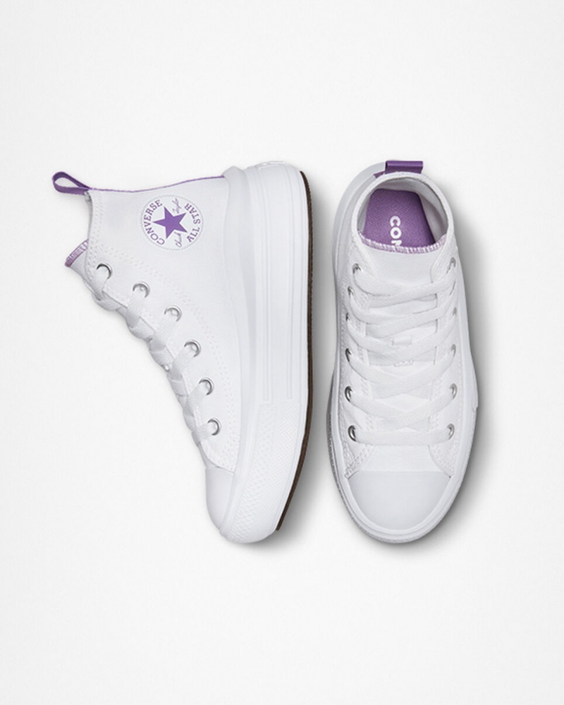 Converse Chuck Taylor All Star Move Plateforme Blanche Violette Blanche | OY2360475