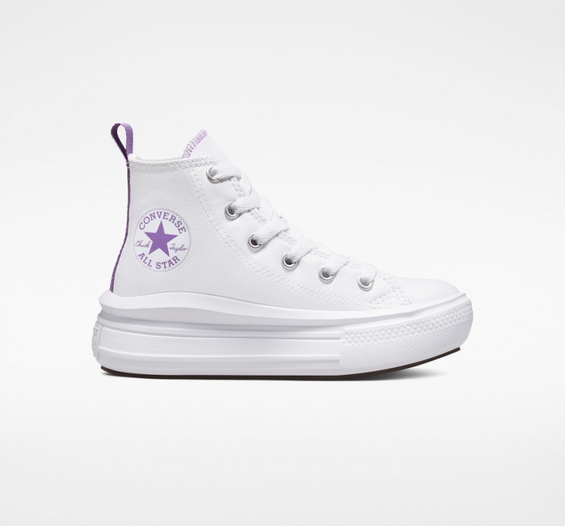 Converse Chuck Taylor All Star Move Plateforme Blanche Violette Blanche | OY2360475