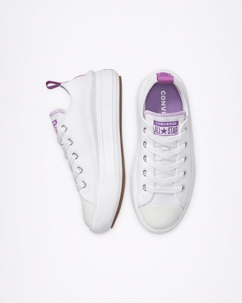 Converse Chuck Taylor All Star Move Plateforme Blanche Violette Blanche | LW5342791