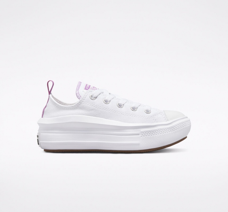 Converse Chuck Taylor All Star Move Plateforme Blanche Violette Blanche | LW5342791