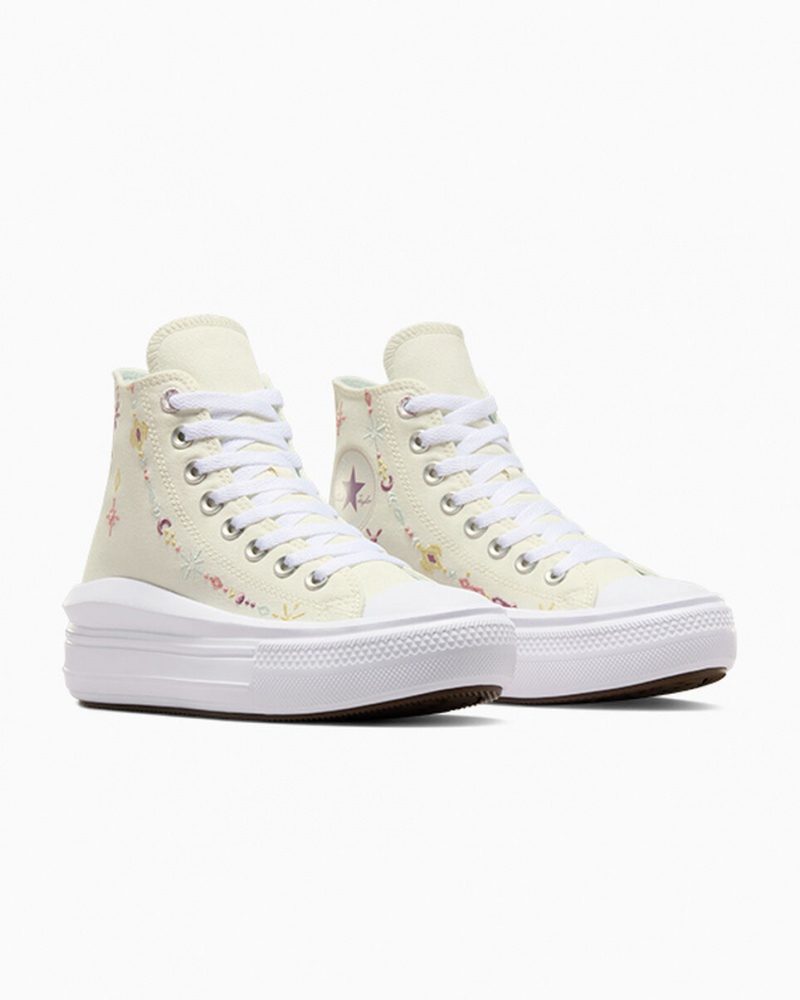 Converse Chuck Taylor All Star Move Plateforme Alchemy Embroidery Blanche | UO0547291