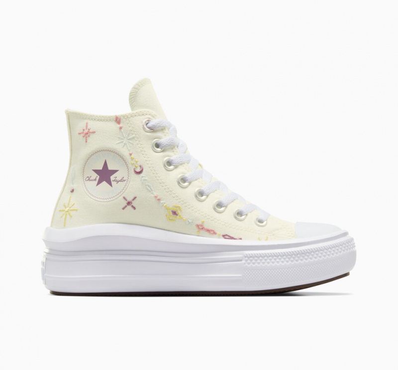 Converse Chuck Taylor All Star Move Plateforme Alchemy Embroidery Blanche | UO0547291