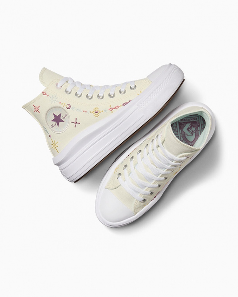 Converse Chuck Taylor All Star Move Plateforme Alchemy Embroidery Blanche | CH9750418