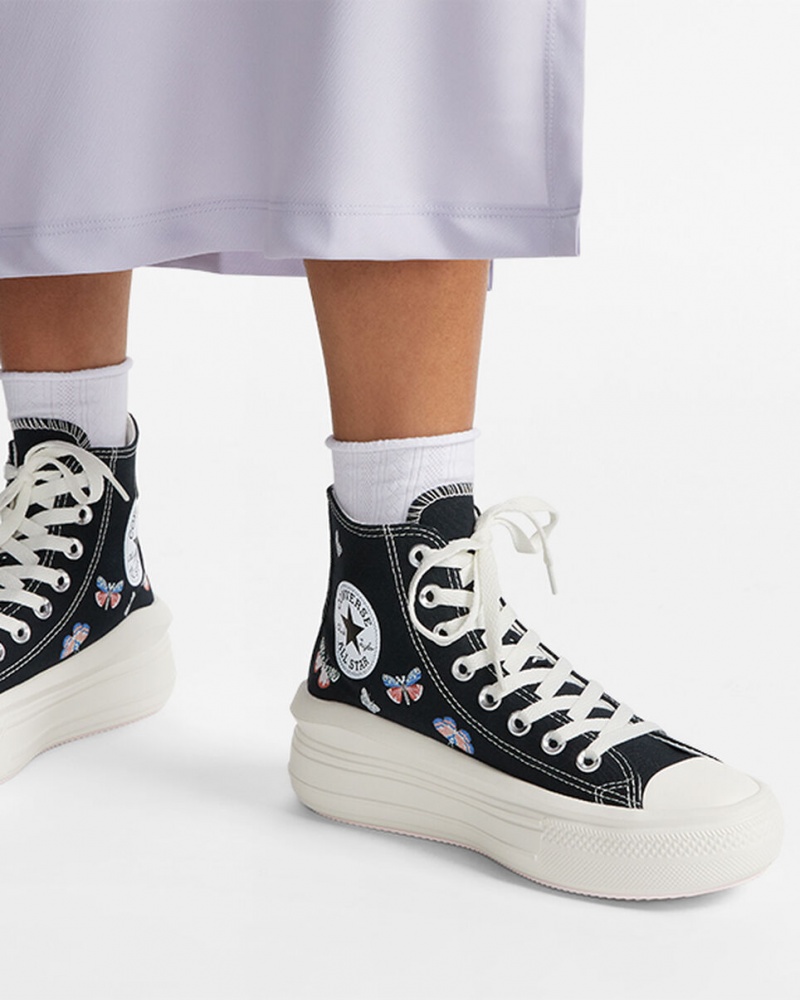 Converse Chuck Taylor All Star Move Plateforme Butterfly Wings Noir Rose | LU5378629