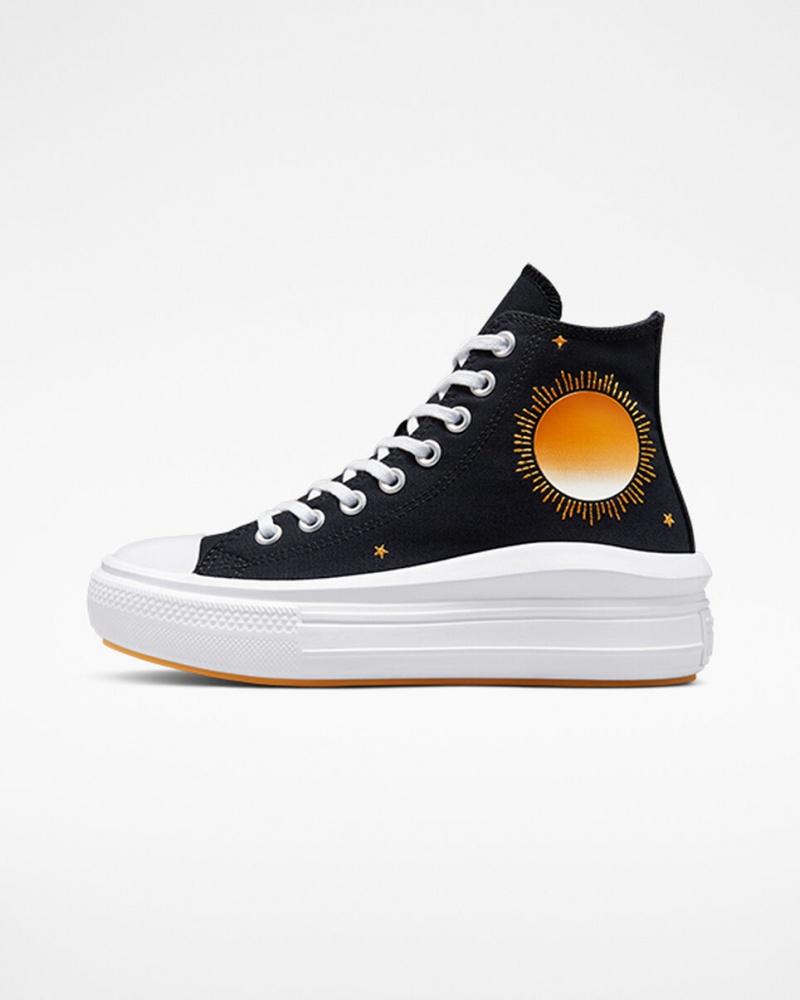 Converse Chuck Taylor All Star Move Plateforme Celestial Noir Jaune | JE3947125