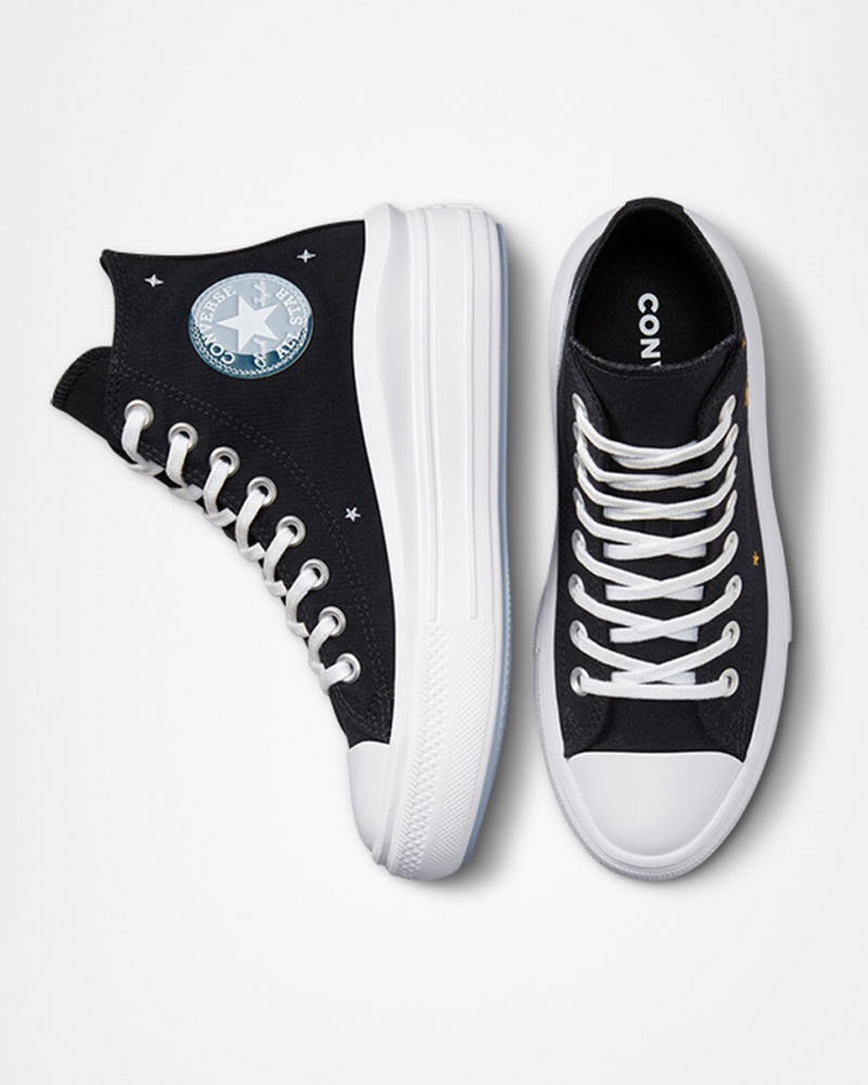 Converse Chuck Taylor All Star Move Plateforme Celestial Noir Jaune | JE3947125