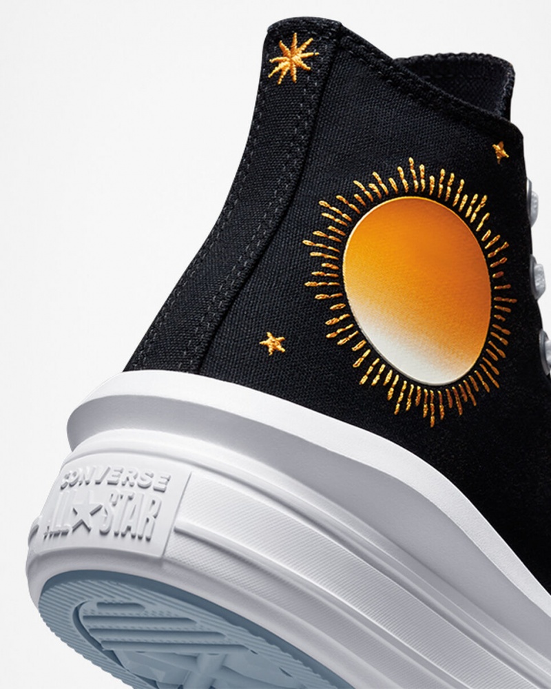 Converse Chuck Taylor All Star Move Plateforme Celestial Noir Jaune | JE3947125