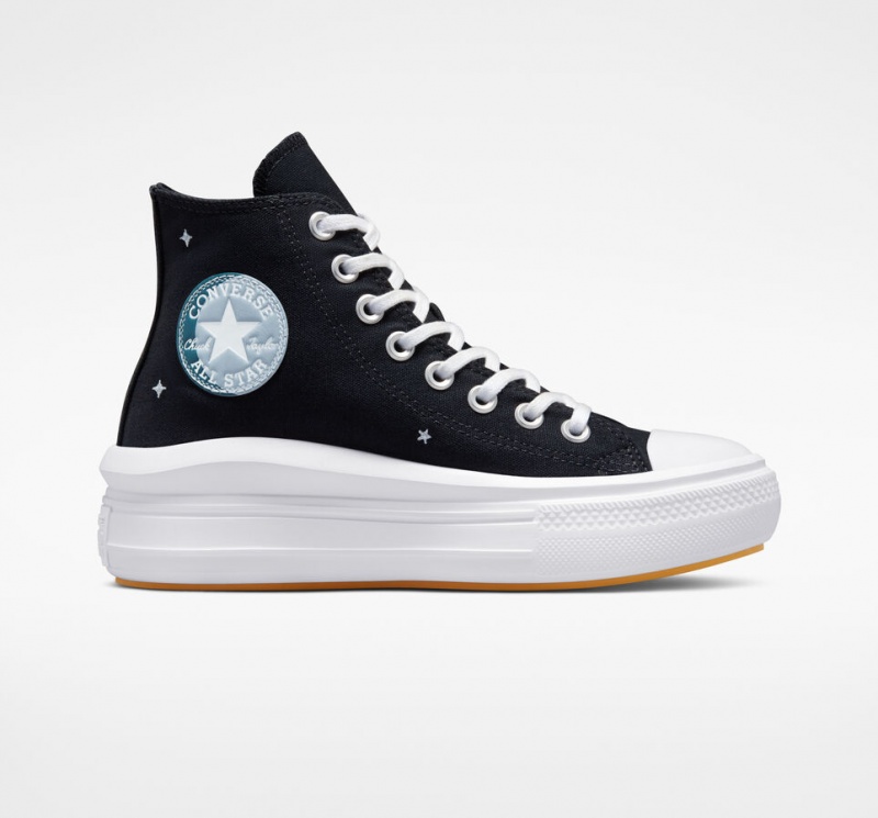 Converse Chuck Taylor All Star Move Plateforme Celestial Noir Jaune | JE3947125