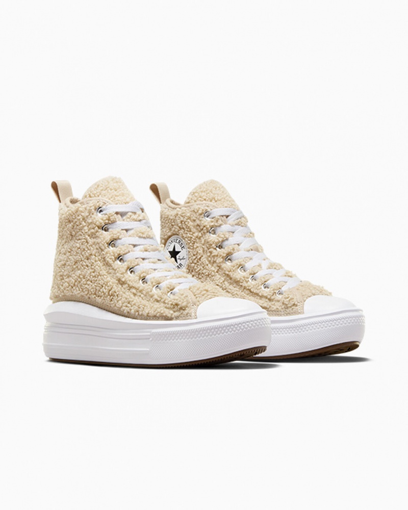 Converse Chuck Taylor All Star Move Plateforme Sherpa Blanche Noir | VD5340816