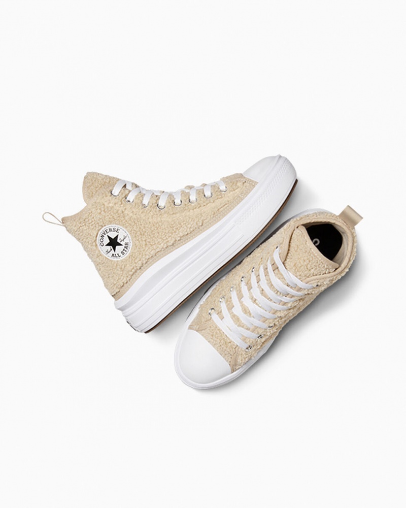 Converse Chuck Taylor All Star Move Plateforme Sherpa Blanche Noir | VD5340816