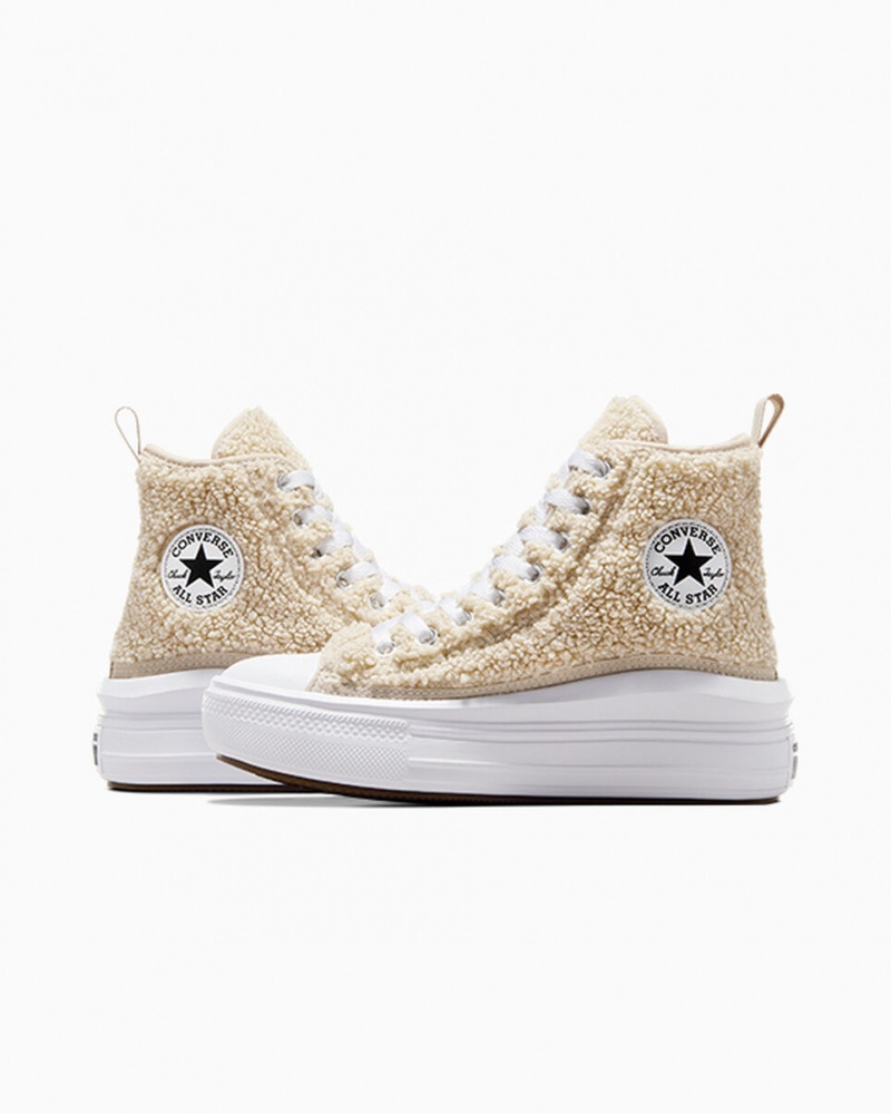 Converse Chuck Taylor All Star Move Plateforme Sherpa Blanche Noir | VD5340816