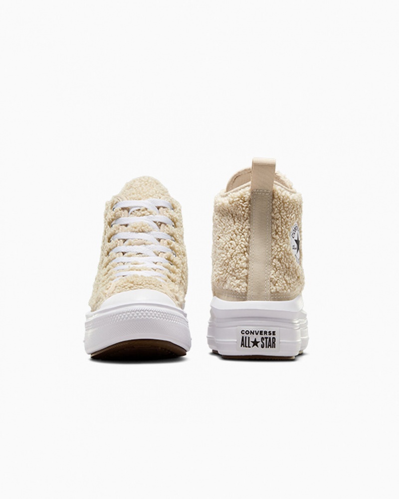 Converse Chuck Taylor All Star Move Plateforme Sherpa Blanche Noir | VD5340816