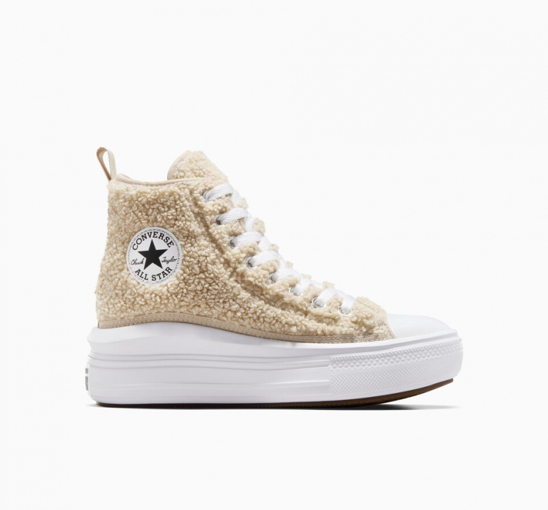 Converse Chuck Taylor All Star Move Plateforme Sherpa Blanche Noir | VD5340816