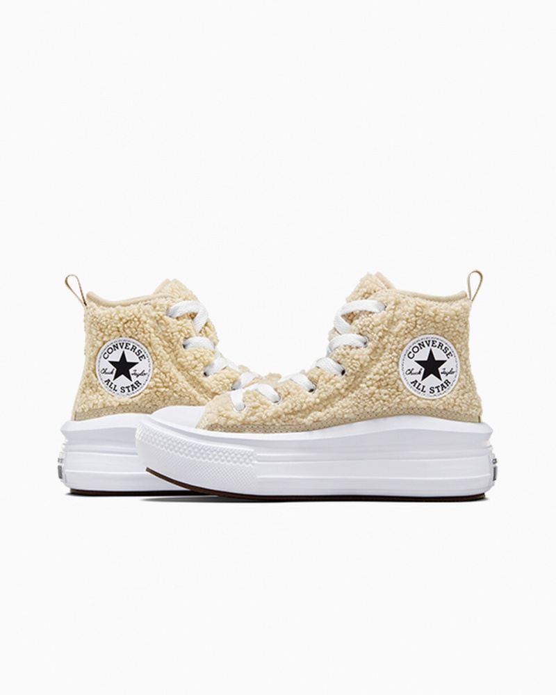 Converse Chuck Taylor All Star Move Plateforme Sherpa Blanche Noir | BU2387459