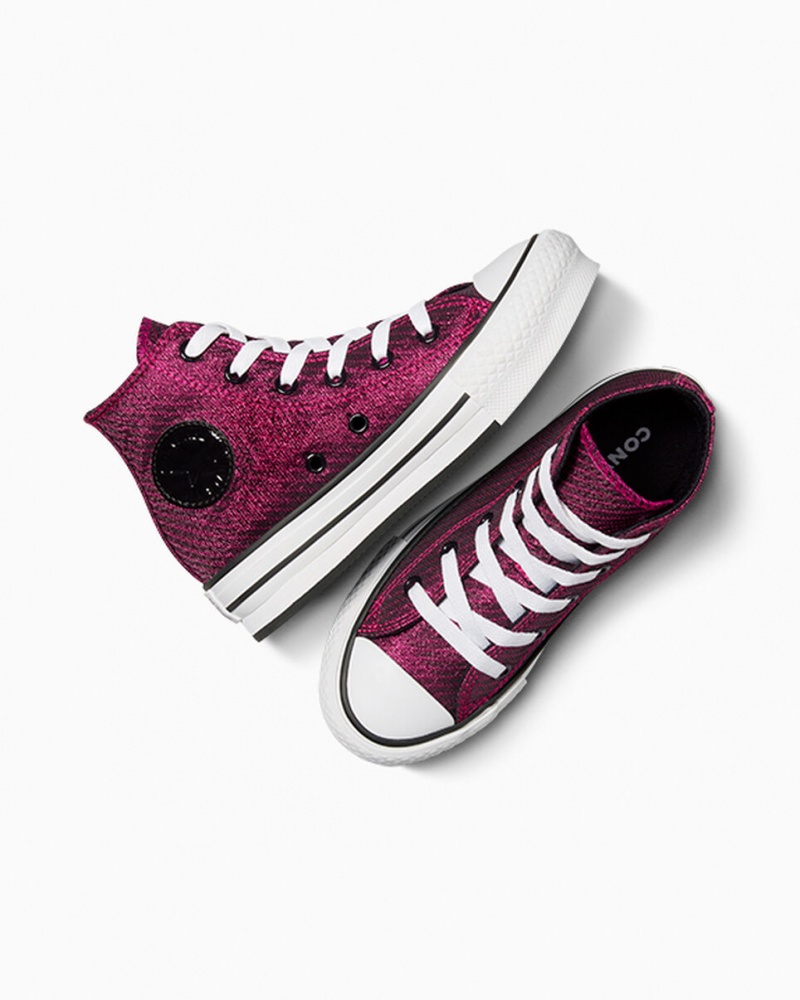 Converse Chuck Taylor All Star Plateforme Lift Sparkle Rose Blanche Noir | KF0923168