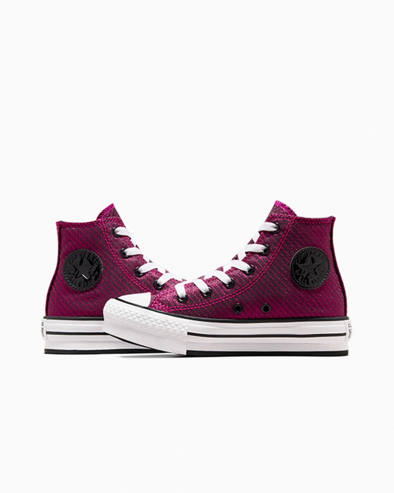 Converse Chuck Taylor All Star Plateforme Lift Sparkle Rose Blanche Noir | KF0923168