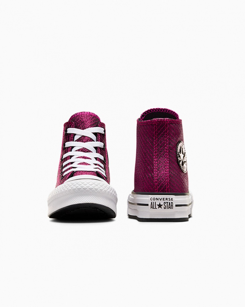 Converse Chuck Taylor All Star Plateforme Lift Sparkle Rose Blanche Noir | KF0923168