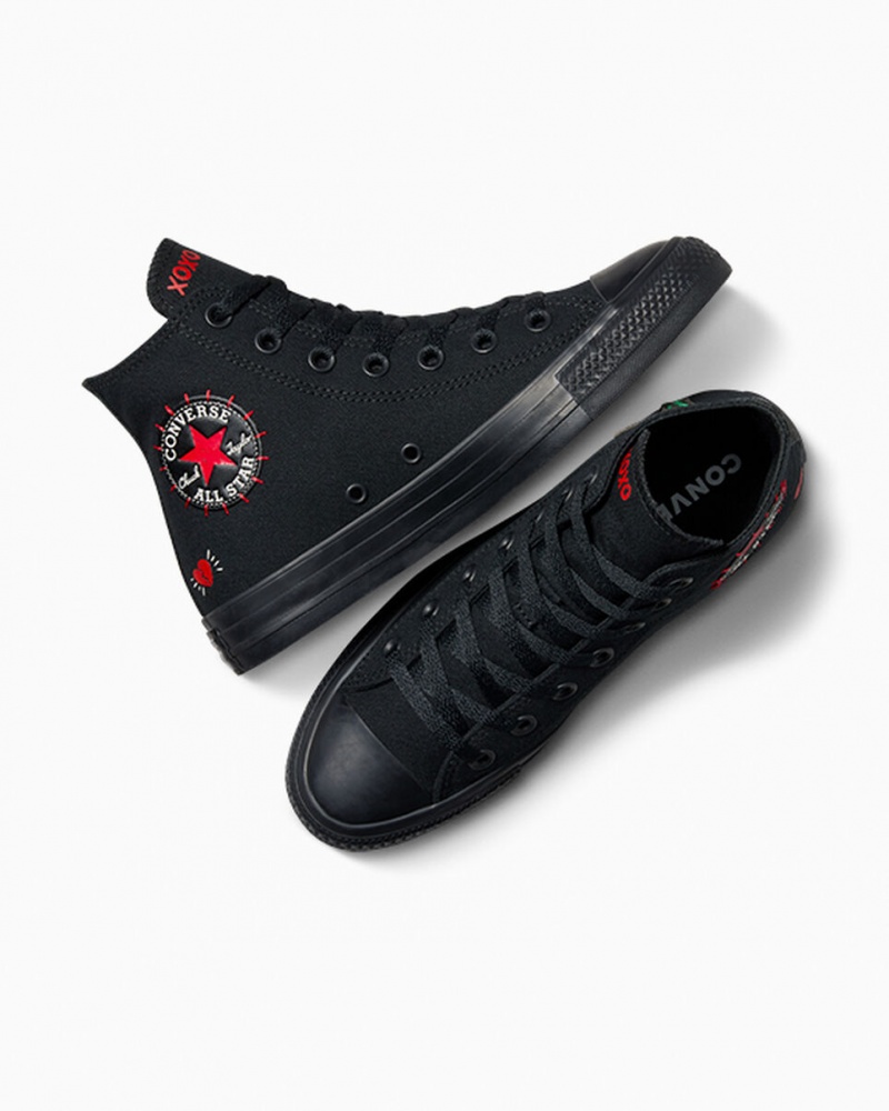 Converse Chuck Taylor All Star Rose Noir Rouge Vert | NO3915082