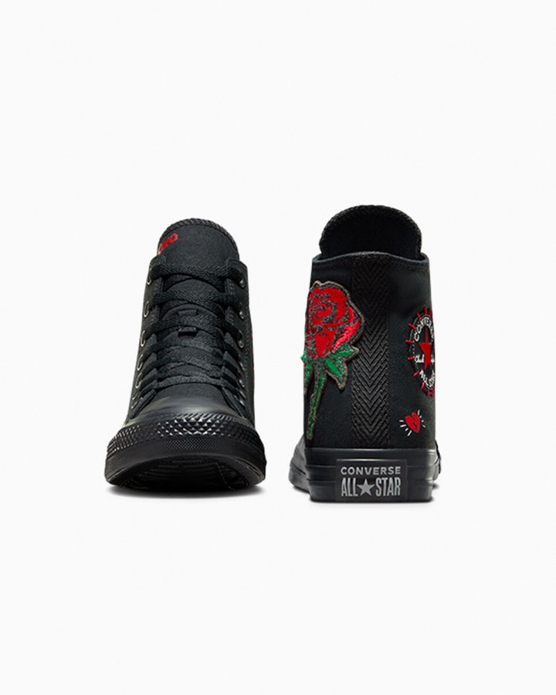 Converse Chuck Taylor All Star Rose Noir Rouge Vert | NO3915082