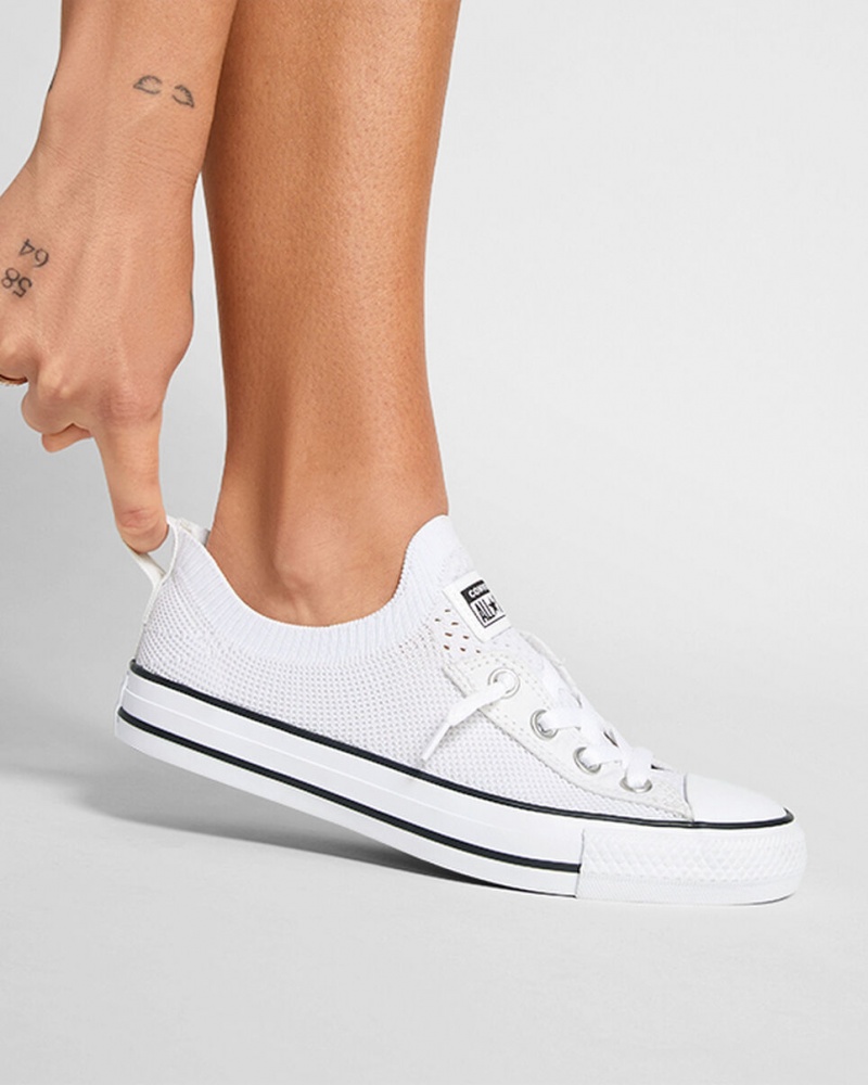 Converse Chuck Taylor All Star Shoreline Knit Slip Blanche Noir Blanche | WF8164703