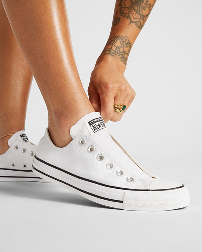 Converse Chuck Taylor All Star Slip Blanche Noir Blanche | TM4209683