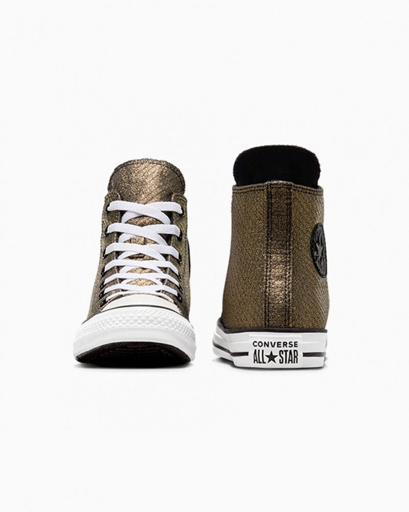 Converse Chuck Taylor All Star Sparkle Noir Doré Blanche | UJ6189352