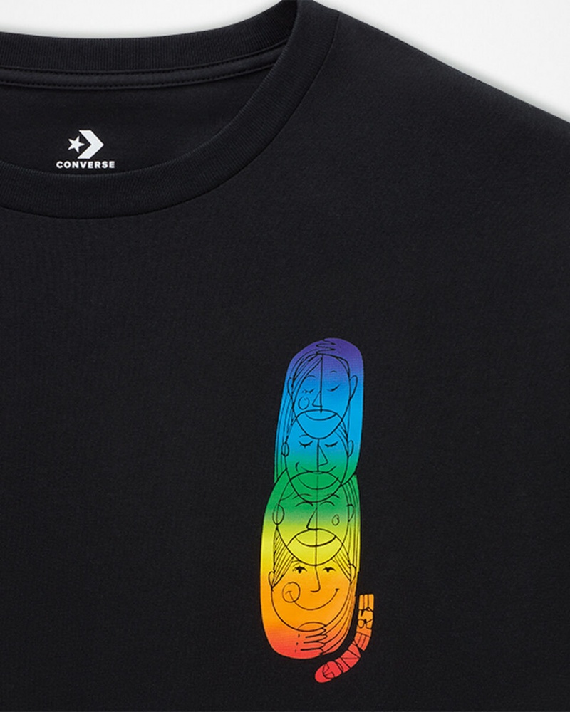 Converse Converse Go-To All Star Pride Deconstructed Graphique T-Shirt Noir | QM5478162