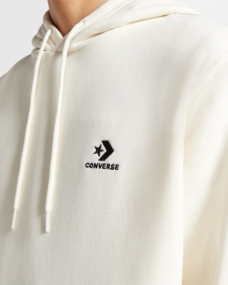 Converse Converse Go-To Embroidered Star Chevron Standard-Fit Fleece Hoodie Egret | SJ8126709