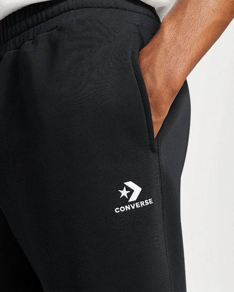 Converse Converse Go-To Embroidered Star Chevron Standard-Fit Fleece Corta Noir | TQ4571263