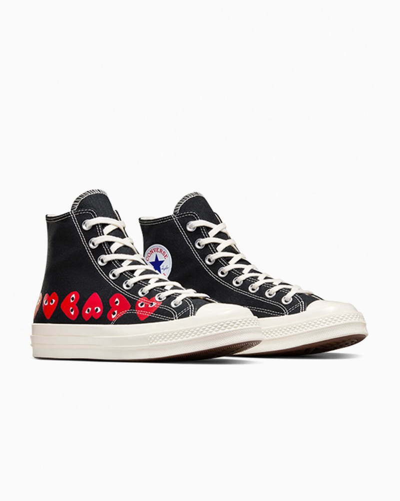 Converse Converse x Comme des Garçons PLAY Chuck 70 Multi Heart Noir Rouge | RJ5039726