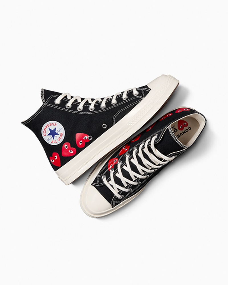 Converse Converse x Comme des Garçons PLAY Chuck 70 Multi Heart Noir Rouge | RJ5039726