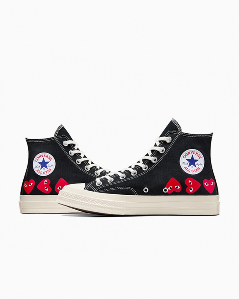 Converse Converse x Comme des Garçons PLAY Chuck 70 Multi Heart Noir Rouge | RJ5039726