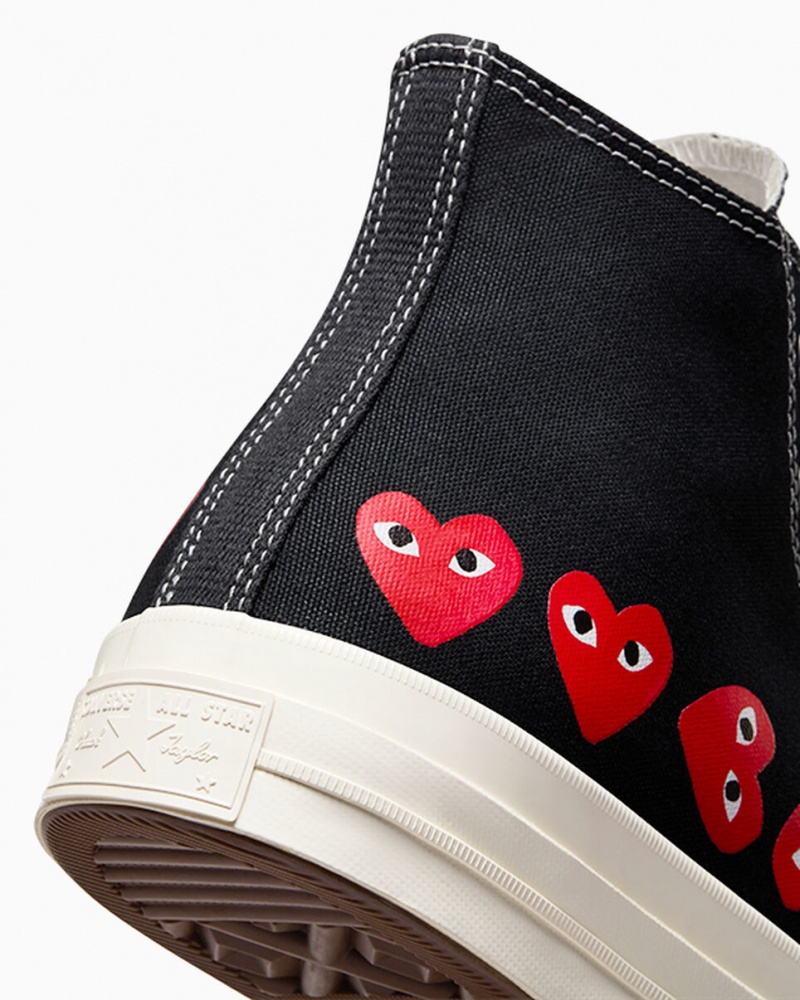 Converse Converse x Comme des Garçons PLAY Chuck 70 Multi Heart Noir Rouge | RJ5039726