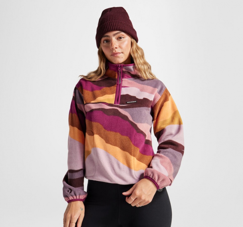 Converse Counter Climate Polar Fleece Abstract Half-Zip Popover Phantom Violet Multi | WO9254160