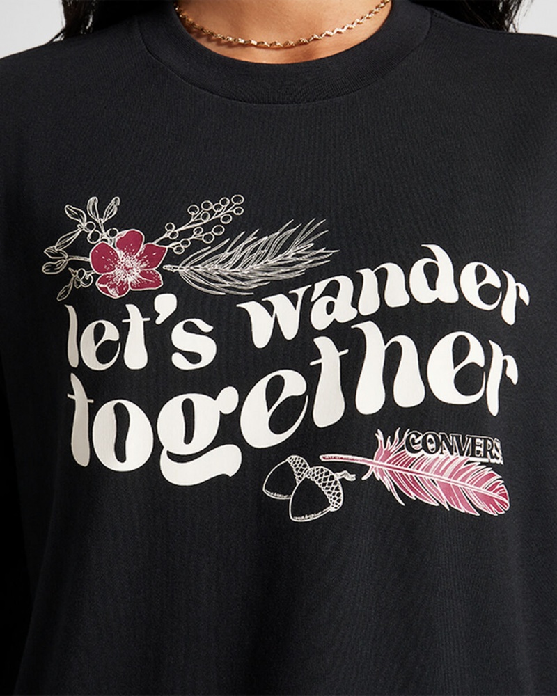 Converse Let's Wander Together Long Sleeve T-Shirt Noir | ES2184693