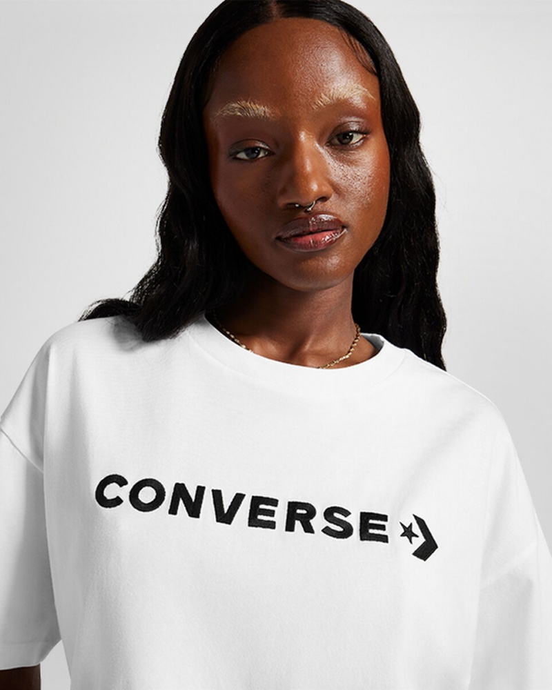 Converse Oversized Wordmark T-Shirt Blanche | AC5238941