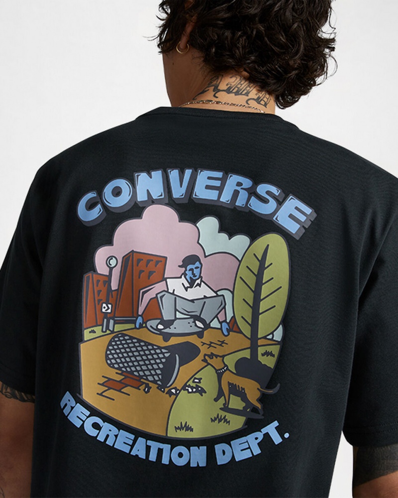 Converse Recreation Department Graphique T-Shirt Noir | WN3821065