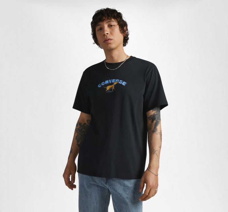 Converse Recreation Department Graphique T-Shirt Noir | TJ9127864