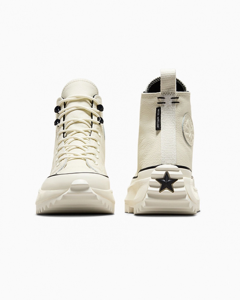 Converse Run Star Hike Plateforme Cuir Noir Blanche | MO7916248