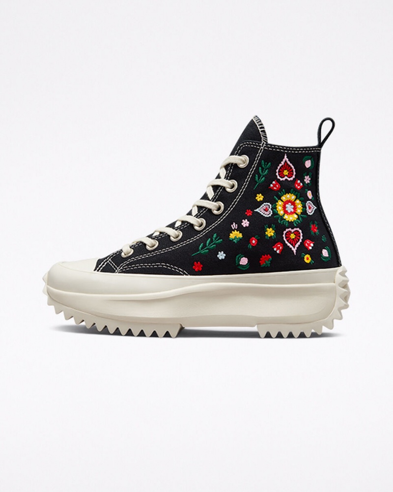 Converse Run Star Hike Plateforme Floral Embroidery Noir | PI5063149