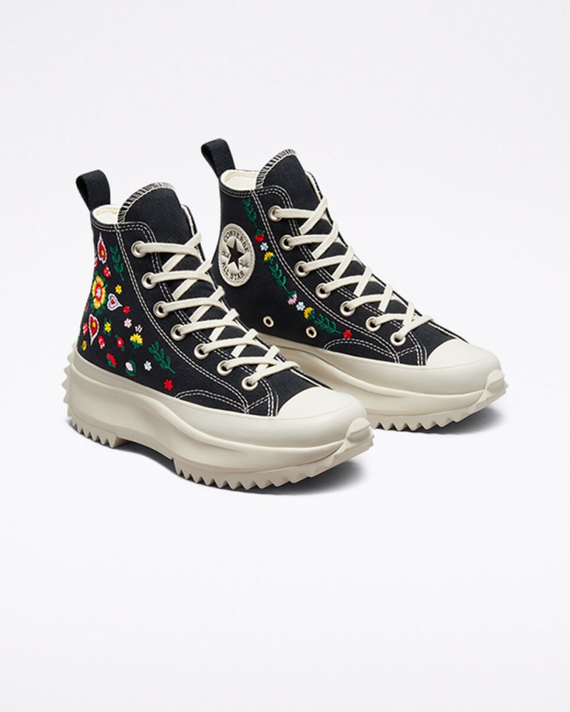 Converse Run Star Hike Plateforme Floral Embroidery Noir | PI5063149